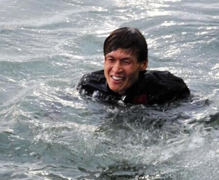 　地区選初１着で水神祭を行った山ノ内雅人