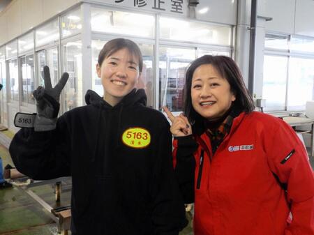 　Ｇ１初優出を目指す清水愛海（左）と徳増宏美さん