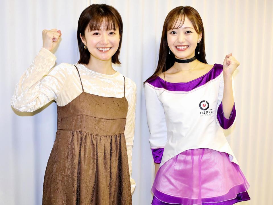 　豊橋競輪でトークショーに出演したＡＫＩ（左）とＲＵＫＡ