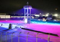 　光と音による演出を実施中の四日市競輪場