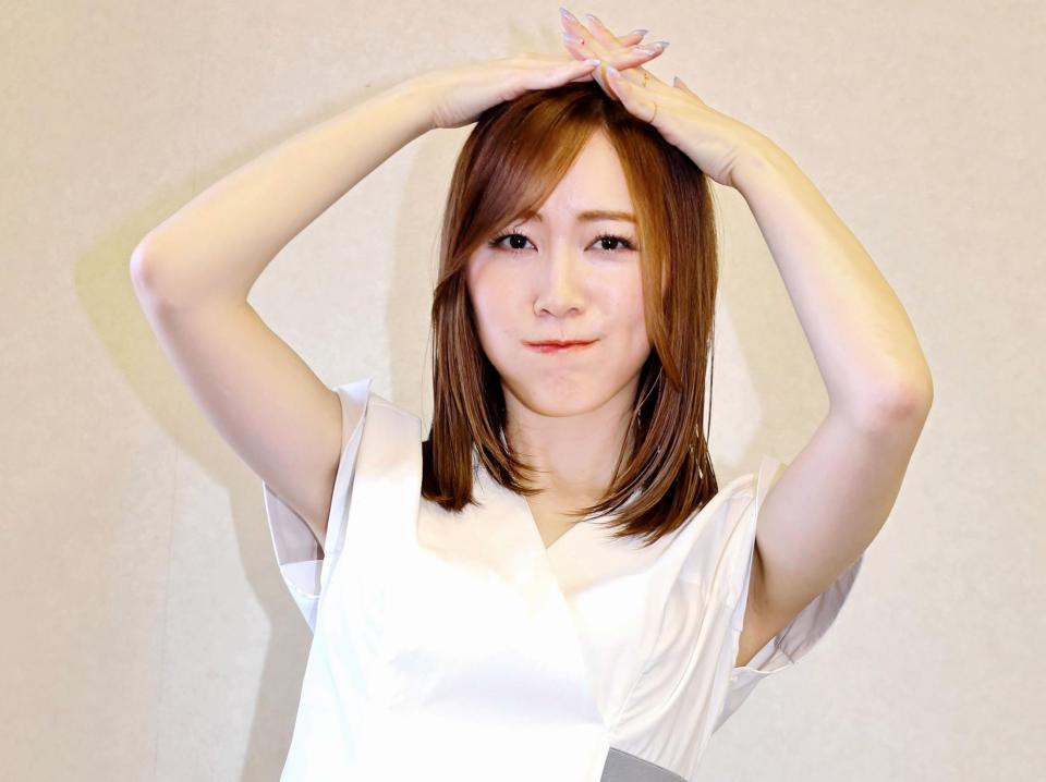 　バンテリンドームでの始球式を思い出して頭を抱える松井珠理奈