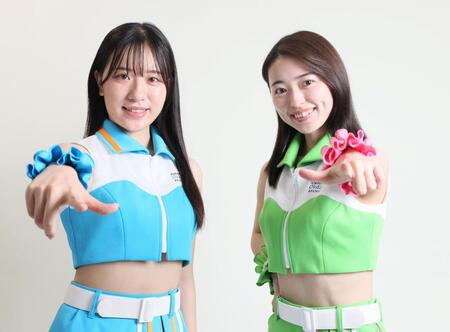 　ＰＲする石井愛香さん（右）と村川葵さん（撮影・石井剣太郎）