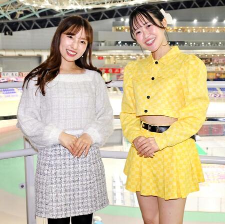 　かねりんナビブース担当の内田ななこさん（左）とスペースエンジェルズの黒田ふみかさん