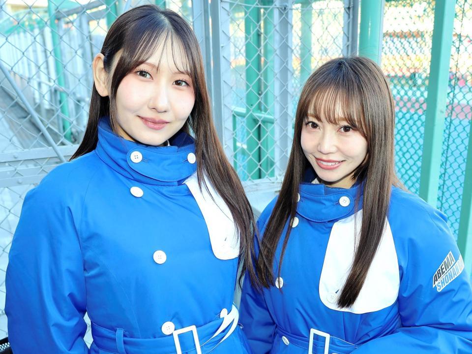 　湘南バンクエンジェルの鈴木珠優さん（左）と城戸ひなのさん