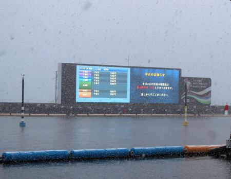 　大雪のため、予選最終日の12Ｒが中止となった宮島ボート