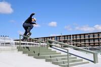 新装パークでデモンストレーションする白井空良選手