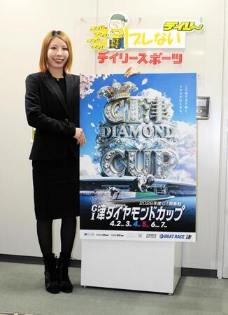 Ｇ１・津ダイヤモンドカップのＰＲで来社した高田ひかる