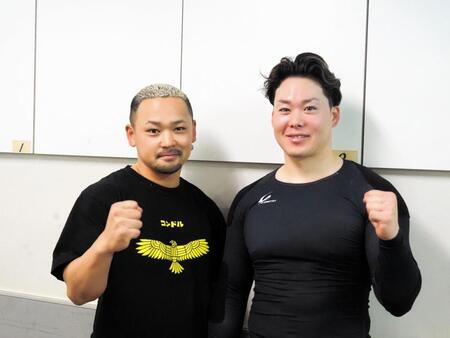 決勝で西日本連係をする犬伏湧也（右）と上野優太（左）