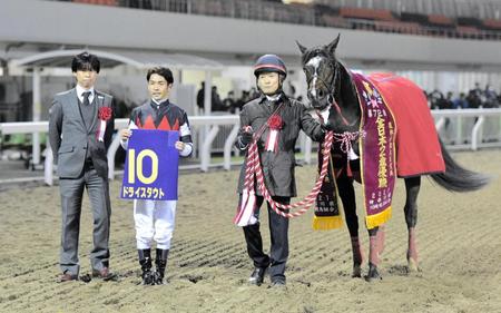 全日本２歳優駿を制したドライスタウトと戸崎圭太（左から２人目）