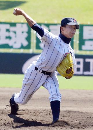 　公式戦初先発で完封勝ちした高松中央・松岡