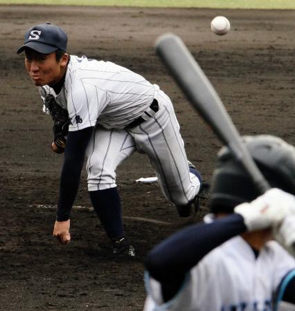 　１０回を６安打２失点と好投した新庄・山岡