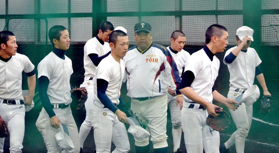　東海大菅生戦に向け練習を行った大阪桐蔭ナイン