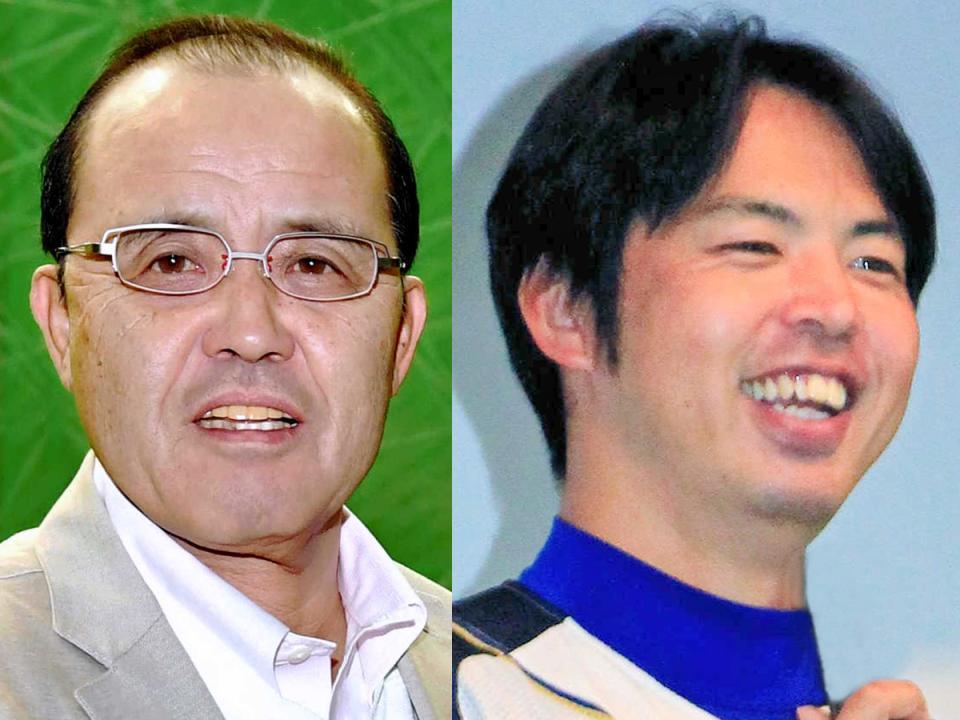 ゲストの岡田彰布氏と井川慶氏（右）