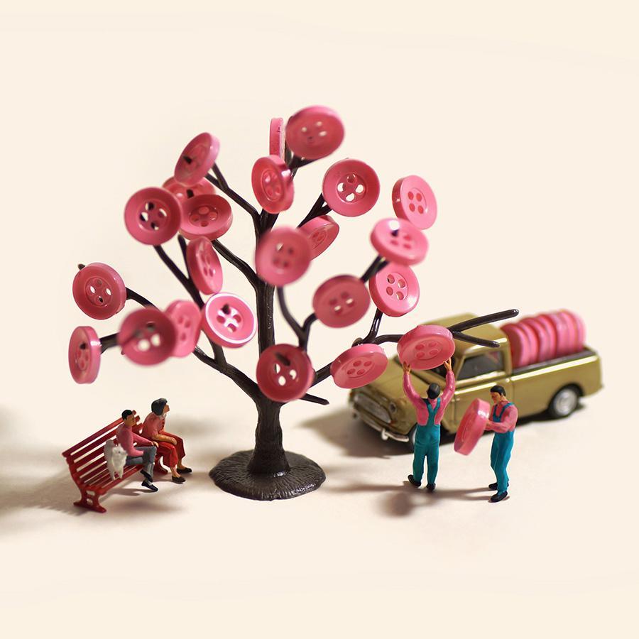 人気のミニチュア写真家が京都で個展、『ひよっこ』関連作品のほか新作