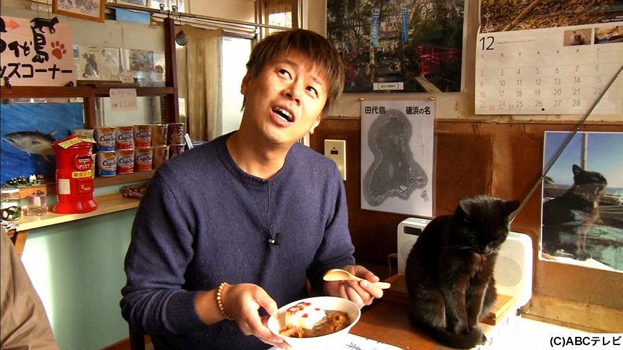 　カフェで猫と相席する野性爆弾・ロッシー