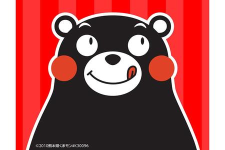 当日はマラソン会場のあちこちで参加者を応援するくまモン