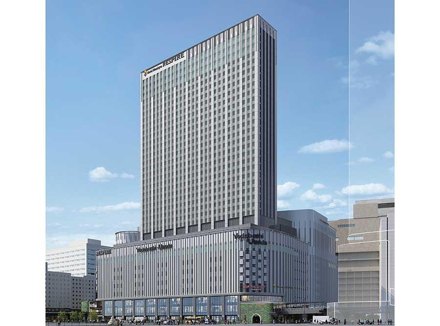 　グランフロント大阪南館の東側に位置するビル内にオープン予定の「Ｈｏｔｅｌ Ｈａｎｋｙｕ ＲＥＳＰＩＲＥ ＯＳＡＫＡ」（イメージ図）