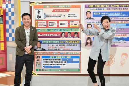 　番組ＭＣをつとめる月亭八光（左）と今田耕司　(c)ｙｔｖ