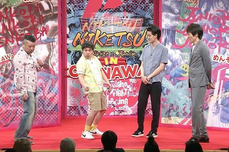 　左から、ケンドーコバヤシ、霜降り明星（せいや、粗品）、千原ジュニア　（Ｃ）ｙｔｖ