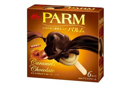 「ＰＡＲＭ（パルム） キャラメル＆チョコレート」（６本入り・希望小売価格４５０円）