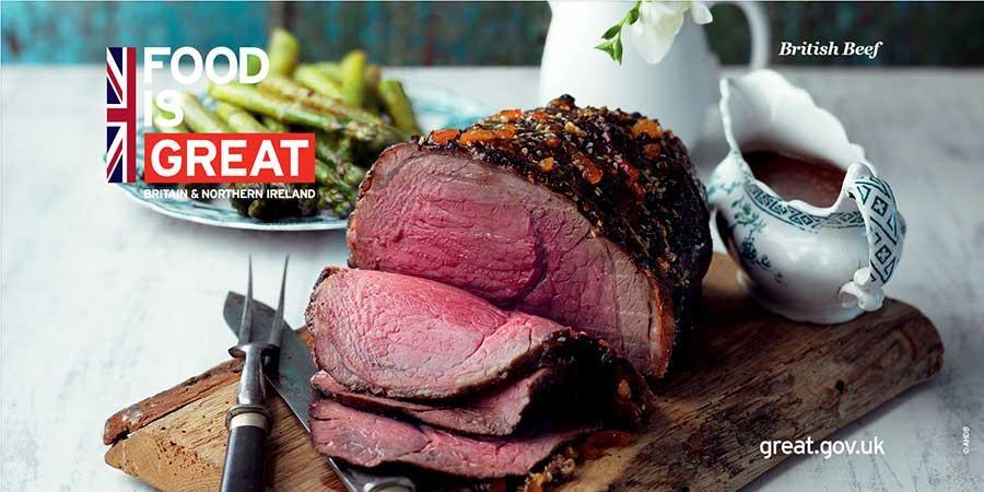 　『Ｆｏｏｄ ｉｓ ＧＲＥＡＴ ギャラリー』では、ホルモン剤を使用せずに、栄養価が高い英国産ビーフなどが無料で提供される