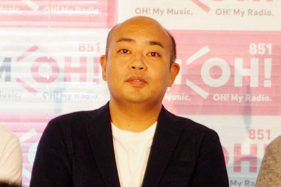 　ＦＭ ＯＨ！の番組改編発表会に出席したギャロップ・林（２７日・ＦＭ ＯＨ！）