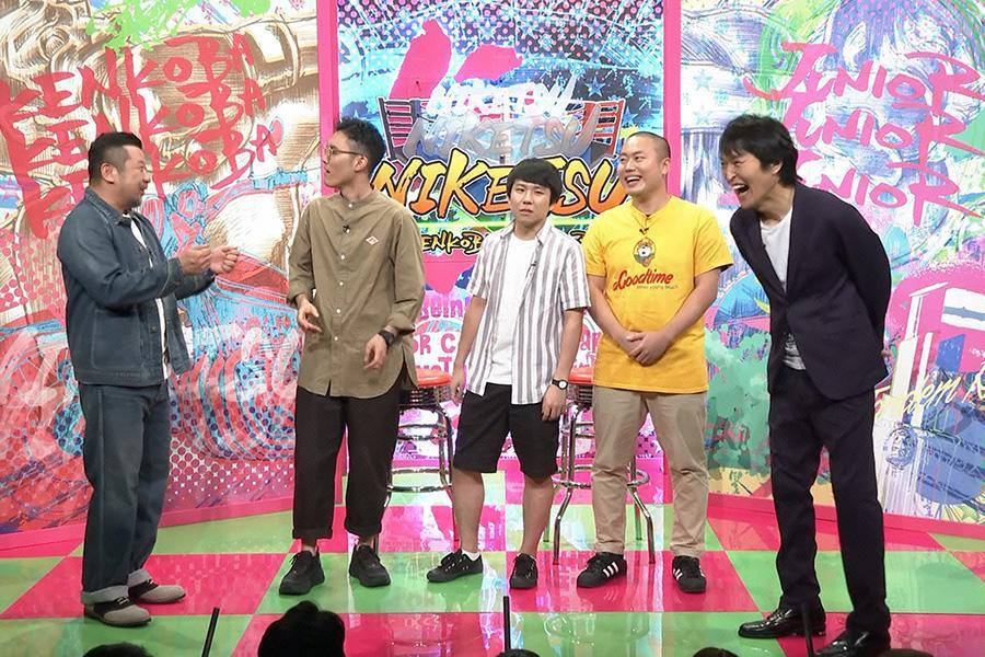 　左から、ケンドーコバヤシ、ハナコ、千原ジュニア　（Ｃ）ｙｔｖ