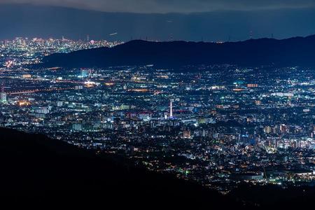 「登仙台」から一望できる京都市内の夜景
