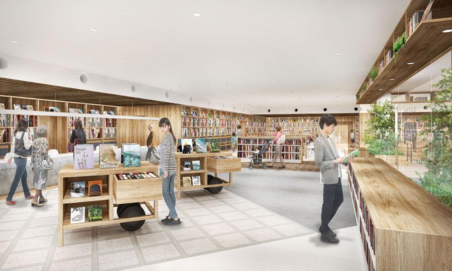 　「大丸須磨店」の４階に新設される「名谷図書館（仮称）」のイメージ　提供：神戸市