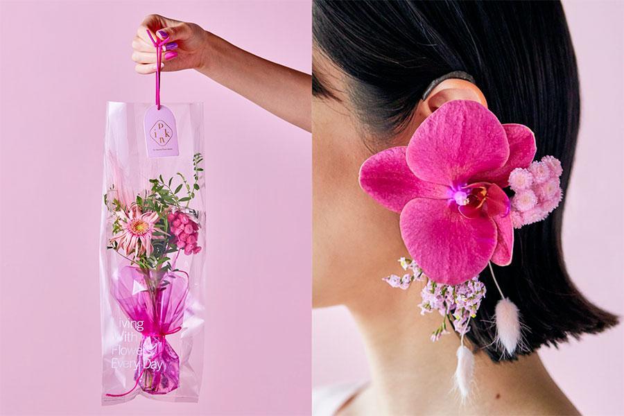 　生花やドライ素材を使った「身につける」フラワーアイテムも。コーディネートのアクセントに◎