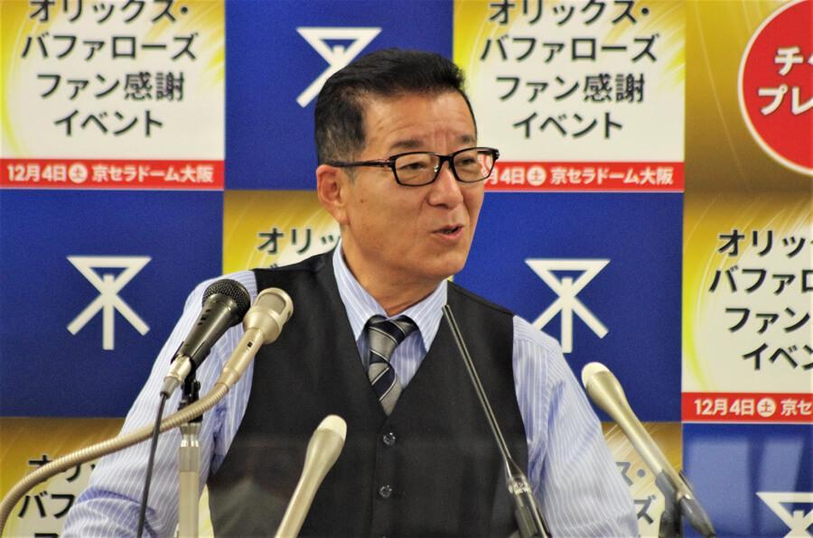 　「みなさんも楽しみにしていただきたい」とイベントをアピールした松井一郎市長（１１月１８日・大阪市役所）