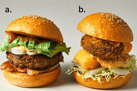 　ａ.鳥取サンドバーガー（１２０１円）、ｂ.鳥取フィッシュサンドバーガー（１２０１円）