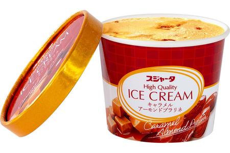 2月1日に発売される「スジャータアイスクリーム（キャラメルアーモンドプラリネ）」（400円）