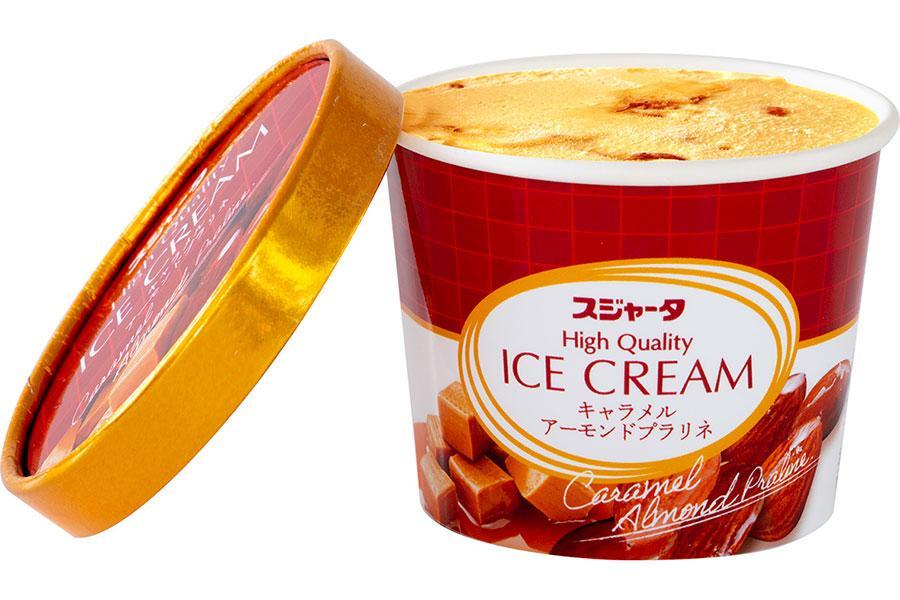 2月1日に発売される「スジャータアイスクリーム（キャラメルアーモンドプラリネ）」（400円）