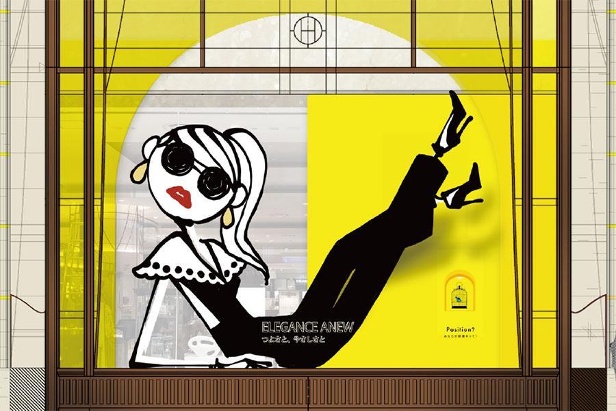 「阪急うめだ本店」の巨大ショーウィンドーに登場する「Josie」