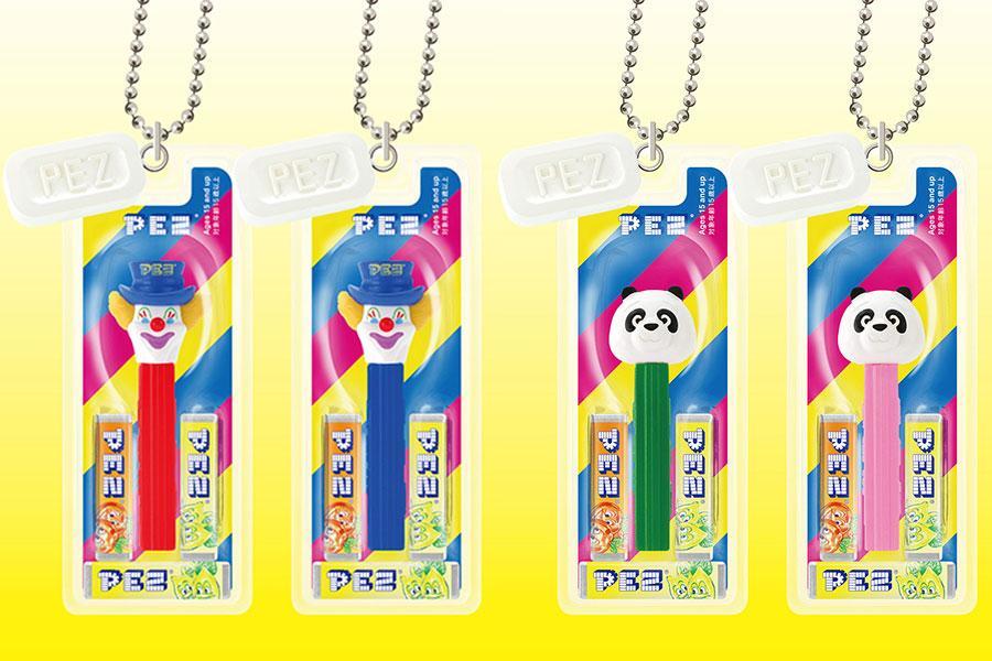 写真左：ピエロ（赤色、または青色）、写真右：パンダ（緑色、またはピンク色）