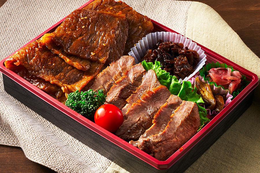 　『阪神の東北６県ぐるグルメ』で販売される「仙台牛のザブトンと牛たん弁当」（２９５１円／肉のいとう）