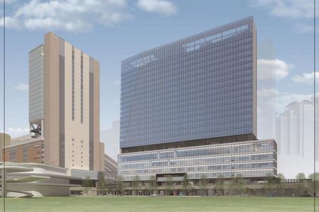 　ＪＲ大阪駅の北西側に開業予定の「イノゲート大阪」完成予想図（提供：ＪＲ西日本大阪開発株式会社）　