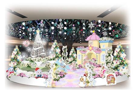 　「ホワイティうめだ×シルバニアファミリーＦｌｏｗｅｒ　Ｆｏｒｅｓｔ～クリスマス装飾～」泉の広場装飾イメージ