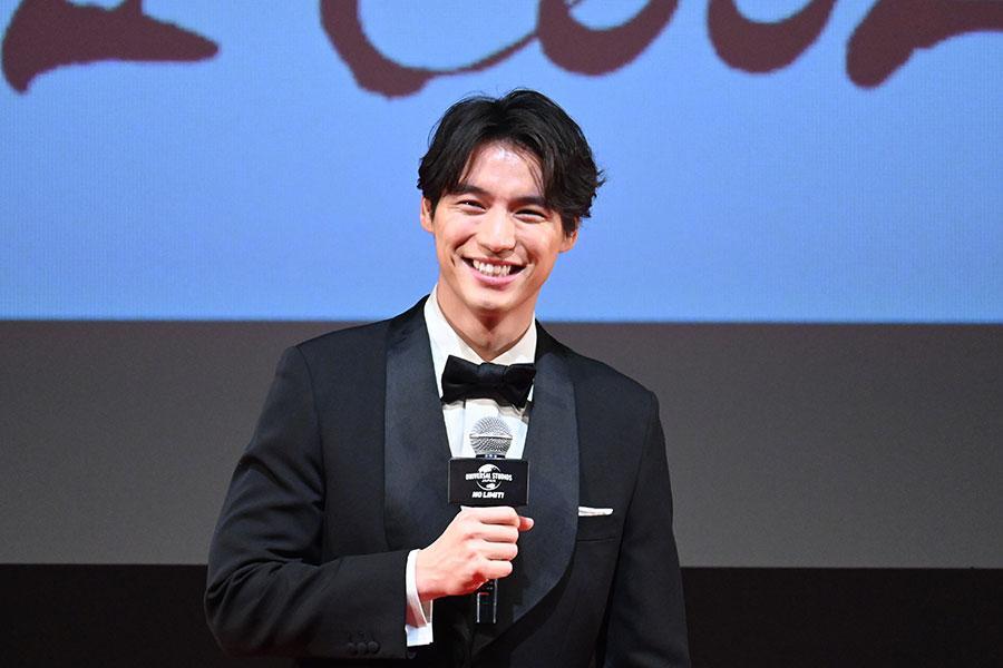 　『ユニバーサル・クールジャパン ２０２５』のオープニングセレモニーでアトラクションの感想を話す福士蒼汰（１月２３日／ユニバーサル・スタジオ・ジャパン）