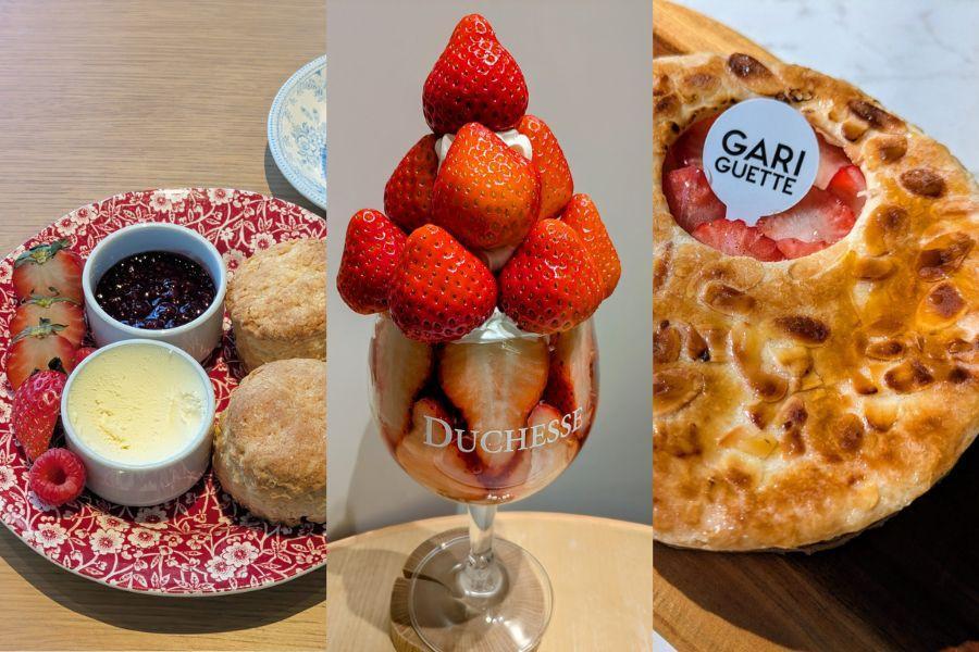 　大阪駅前の人気店でいちごのスイーツ食べ比べ