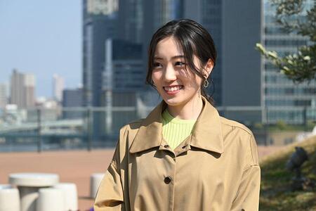 　新リポーターの大山喜千（大阪市内・３月２１日）