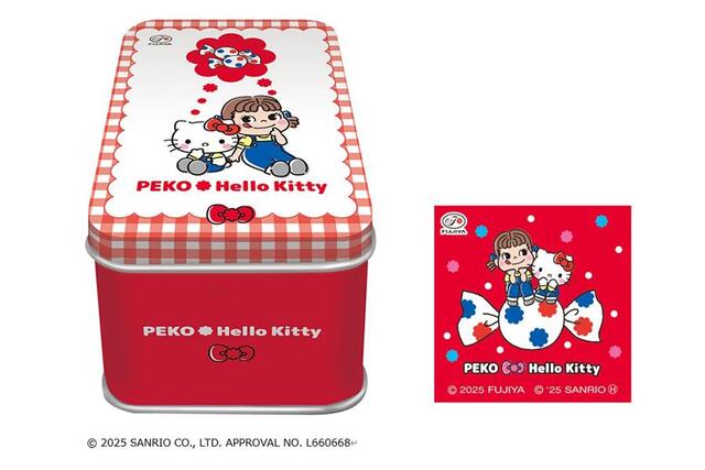 不二家で「ペコちゃん×ハローキティ」コラボ 寄り添う姿がかわいい