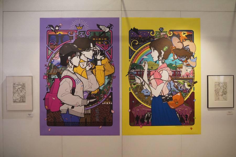　宝塚市制７０周年記念企画のイラストも原画とともに展示