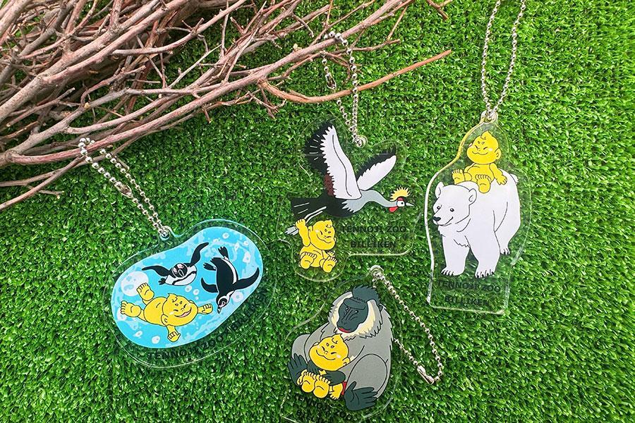 天王寺動物園×ビリケングッズ「アクリルキーチェーン」（全4種・各594円）