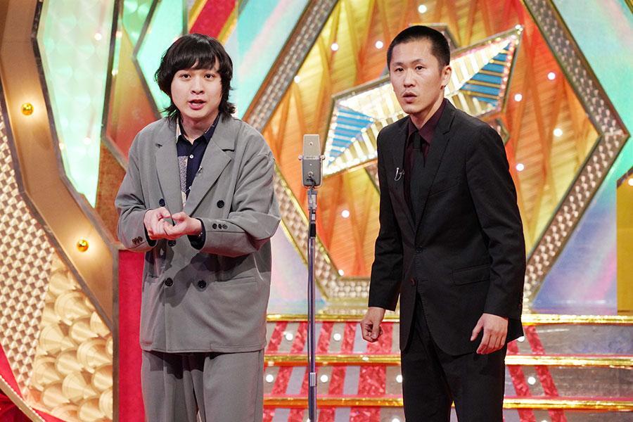 　惜しくも優勝を逃した家族チャーハン。左から大石、江頭©ＡＢＣテレビ