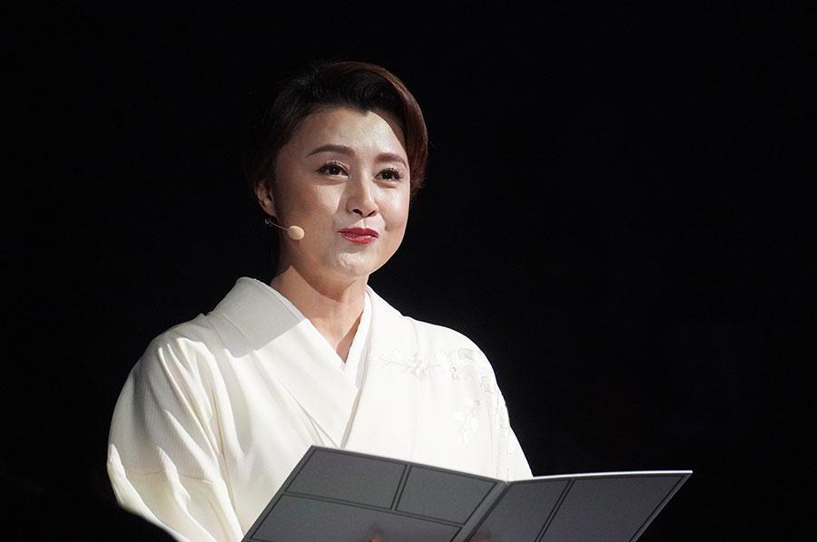 公式催事でメッセージの朗読をおこなった日本館名誉館長である俳優の藤原紀香（Ｌｍａｇａ.ｊｐ撮影）