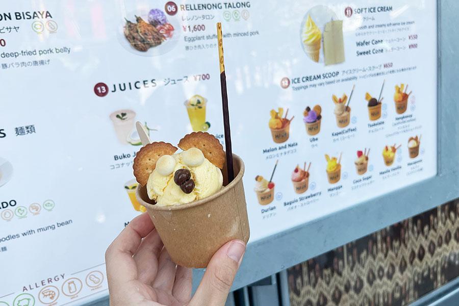 　猛暑続く『大阪・関西万博』、フィリピンパビリオンのアイスクリーム（６５０円）（８月３日（日）、Ｌｍａｇａ.ｊｐ撮影）