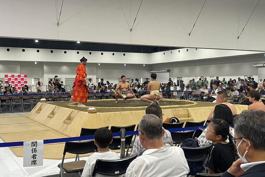 　『大阪・関西万博』で８月４日に開催された『ＳＵＭＯが世界をひとつにする！ＳＵＭＯ ＥＸＰＯ ２０２５』の会場の様子（Ｌｍａｇａ.ｊｐ撮影）