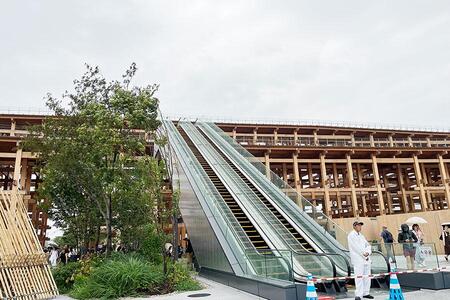 　『大阪・関西万博』８月１０日（日）強風により封鎖された大屋根リング（１７時頃／Ｌｍａｇａ.ｊｐ撮影）